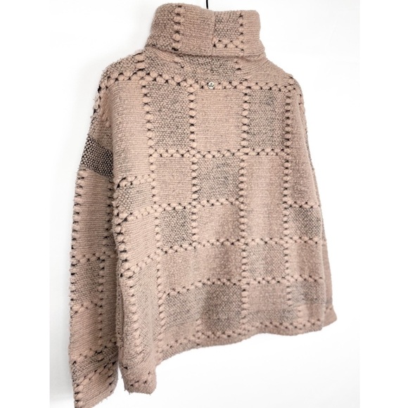 Prana Womens‎ Sweater L Crestland Wool Turtleneck Patchwork Pullover Dusty Rose - Picture 9 of 11